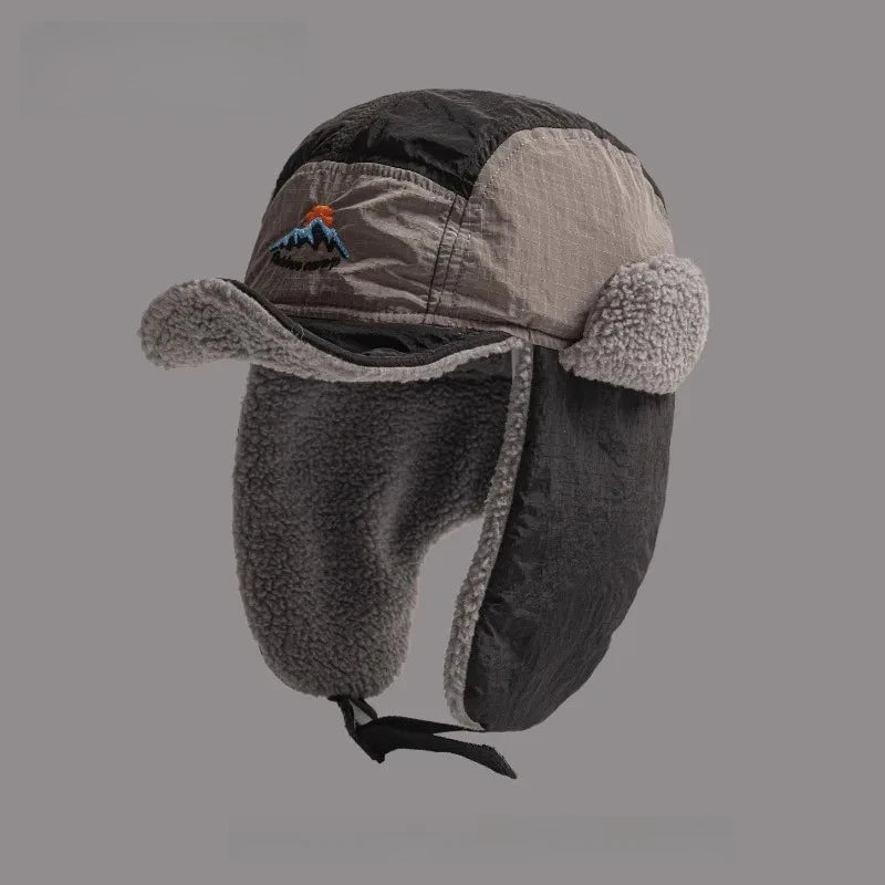 Embroidered Plush Earflap Bomber Hat – Unisex Winter
