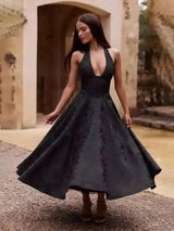 Townlike Women's Elegant Jacquard Backless Mini Dress - USA Made Chic