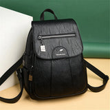Women's Leather Backpack with Organizer Pockets