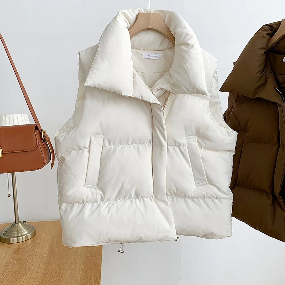 Quilted Cropped Puffer Vest