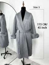 Fox Fur Trim Wool Overcoat