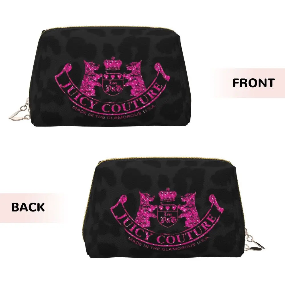 J-Juicy-C-Couture Makeup Bag Zipper Pouch Travel Cosmetic Bags Large Leather Portable Cosmetic Bag for Women