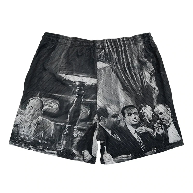 Rose Embroidered Hip Hop Shorts