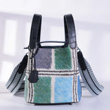 Purses and Handbags Bags for Women Painting Vegetable Basket Handbag Adjustable Shoulder Strap Genuine Leather Bucket Bag