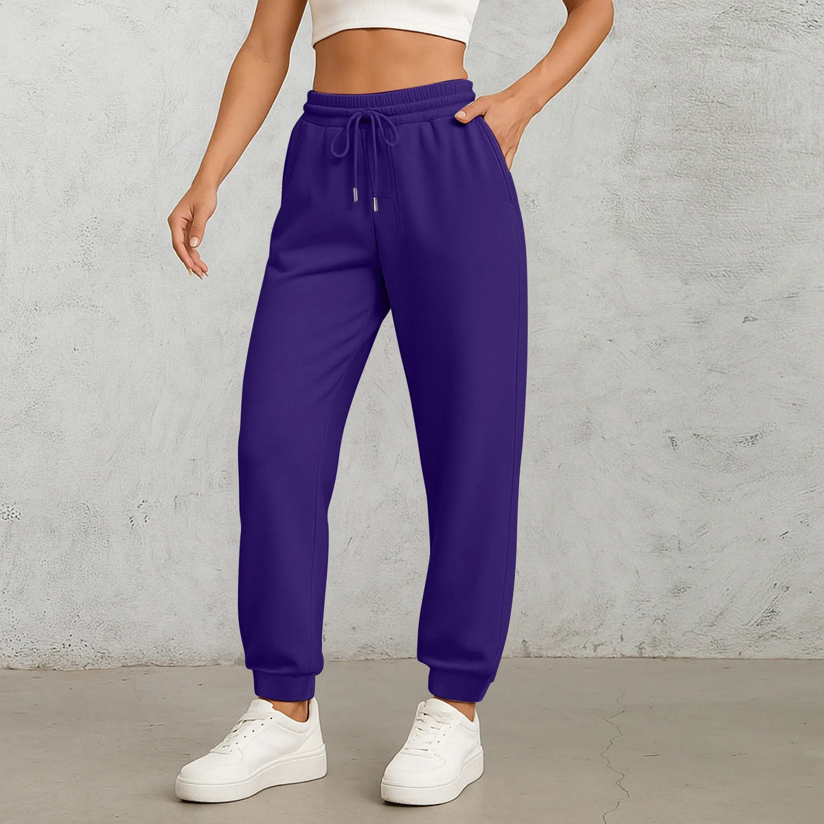 Women's High-Waist Drawstring Straight-Leg Pants