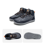 HOBIBEAR Unisex Mid Top Barefoot Shoes Mens Womens Wide Toe Artificial Leather Hiking Boots Outdoor Non-Slip Trail-Running Shoes