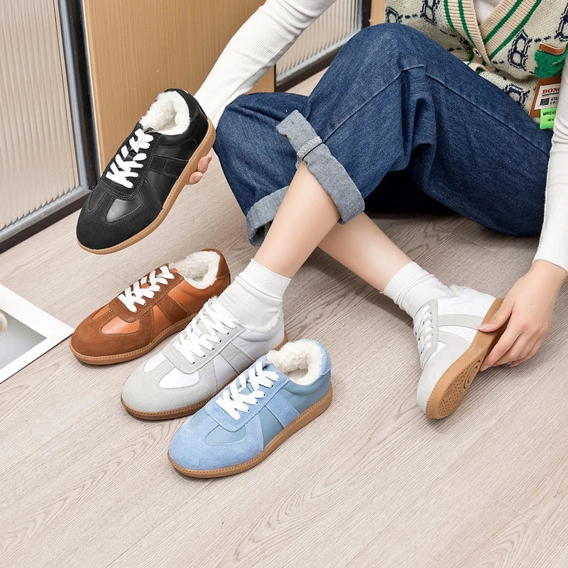 DIMANYU Women's Genuine Leather Bow Flats | Sizes 35–44