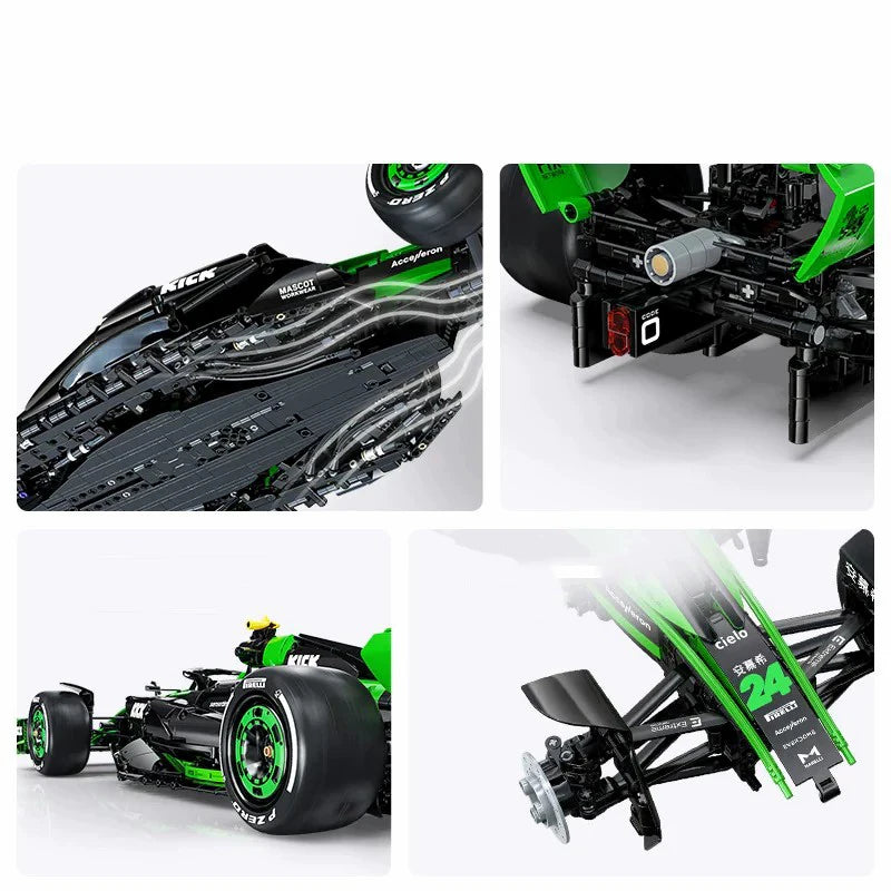 Technicial 1:8 KICK SAUBER F 1 C44 Racing Car Building Blocks Sport Speed Vehicle Brick Model Kit Toy Adults Kid Gift 2553PCS