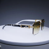 Rimless Rectangle Sunglasses – UV400 Unisex Shades