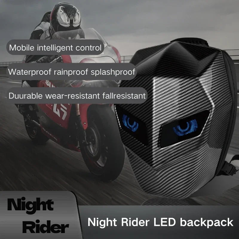 LED Hiking Backpack For Men Hard Shell LED Motorcycle Cycling Helmet Backpack woman Business Travel Waterproof Laptop Backpack