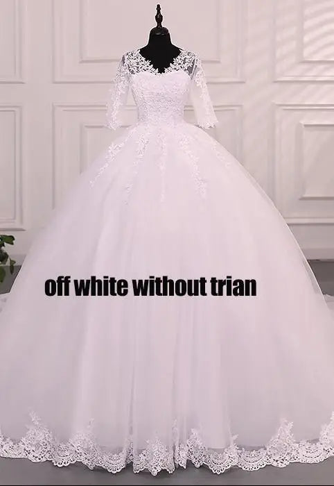 Pure White Wedding Dresses Elegant Boat Neck Ball Gown Simple Vestido De Noiva Plus Size Robe De Mariee