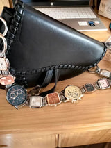 Designer Luxury Saddle Bag Women 2025 New In Fashion Chic Metal Watch Strap Shoulder Bag Trend Graffiti Novelty Female Bags