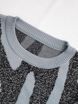Men's Graffiti Jacquard Crew Neck Knit Sweater