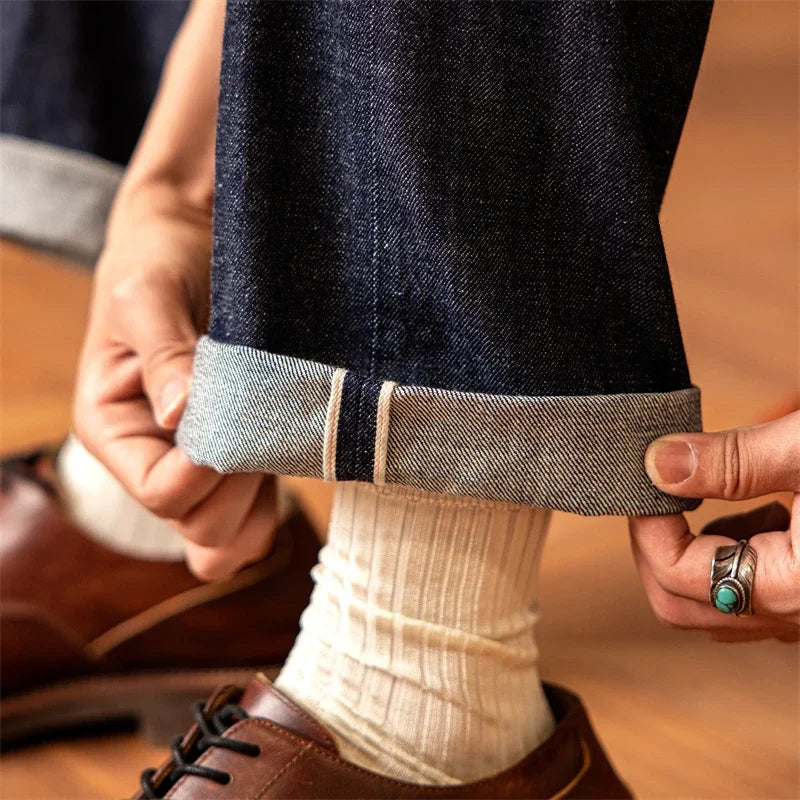 Vintage High-Rise Selvedge Denim Jeans for Men | 14oz