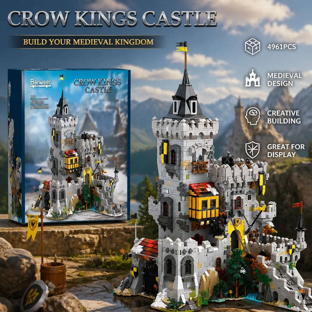 King of Crows Medieval Castle Building Blocks Set 4961PCS Fortress Construction Bricks Model Kit Assembly Toys for Adults Gift