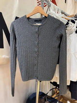 USA-Made Red Twist Flower Knit Cardigan – Vintage Y2K Slim Crop Top