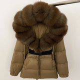 Real Fox Fur Hooded Duck Down Puffer