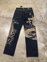 Harajuku Dragon & Snake Embroidered Wide-Leg Jeans