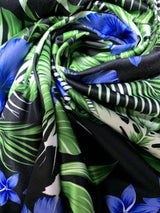 Tropical Print V-Neck Summer Maxi Dress