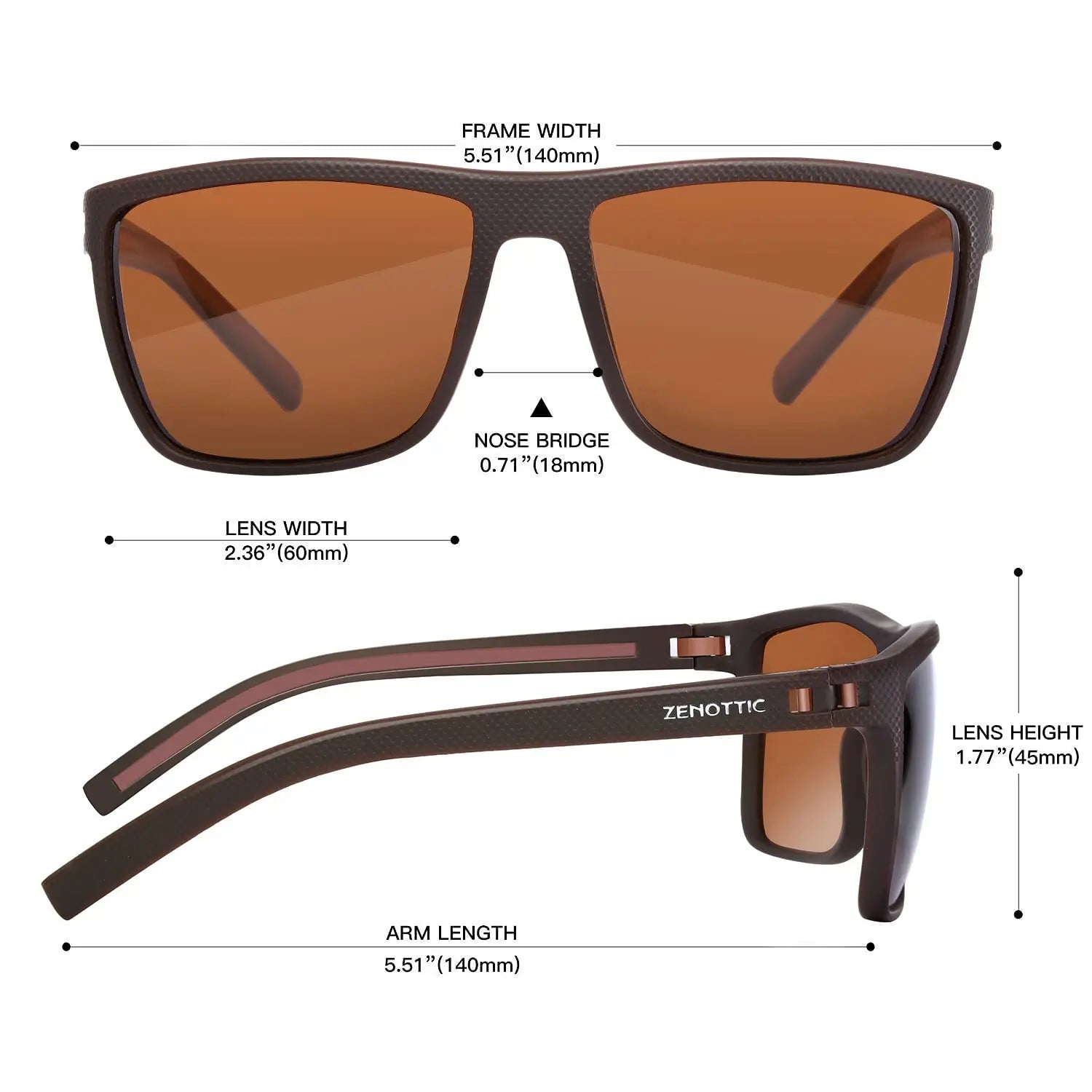 ZENOTTIC Polarized Square Sunglasses for Women & Men