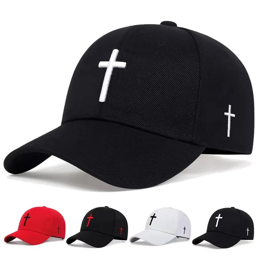 Unisex Cross Embroidery Baseball Cap | All-Season