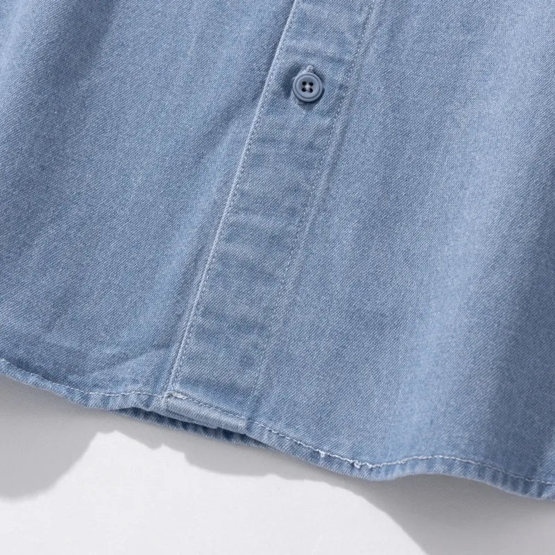 Classic Black Denim Shirt Men's Autumn New Fashion Loose Korean Casual Long-sleeved Jean Shirts Comfortable Male Clothes