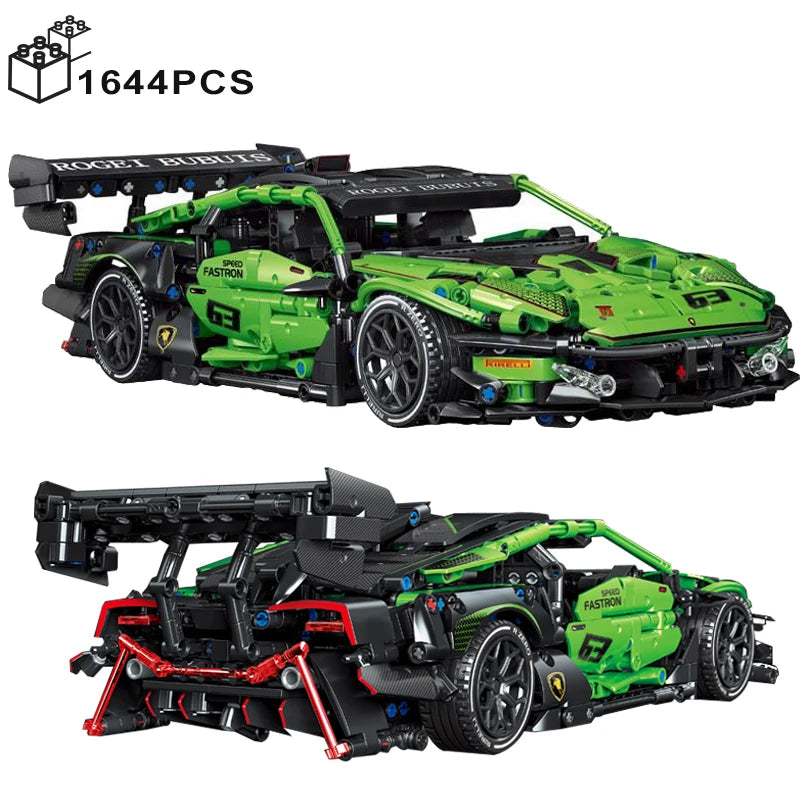 1644PCS Technical Super Speed Lamborghinis Sport Car Building Blocks Famous Race Vehicle Model Assemble Bricks Toys For Children