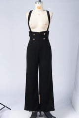 Retro Gold Double-Breasted Wide Leg Jumpsuit