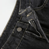 Weekeep Floral Embroidery Low Rise Flared Jeans Women