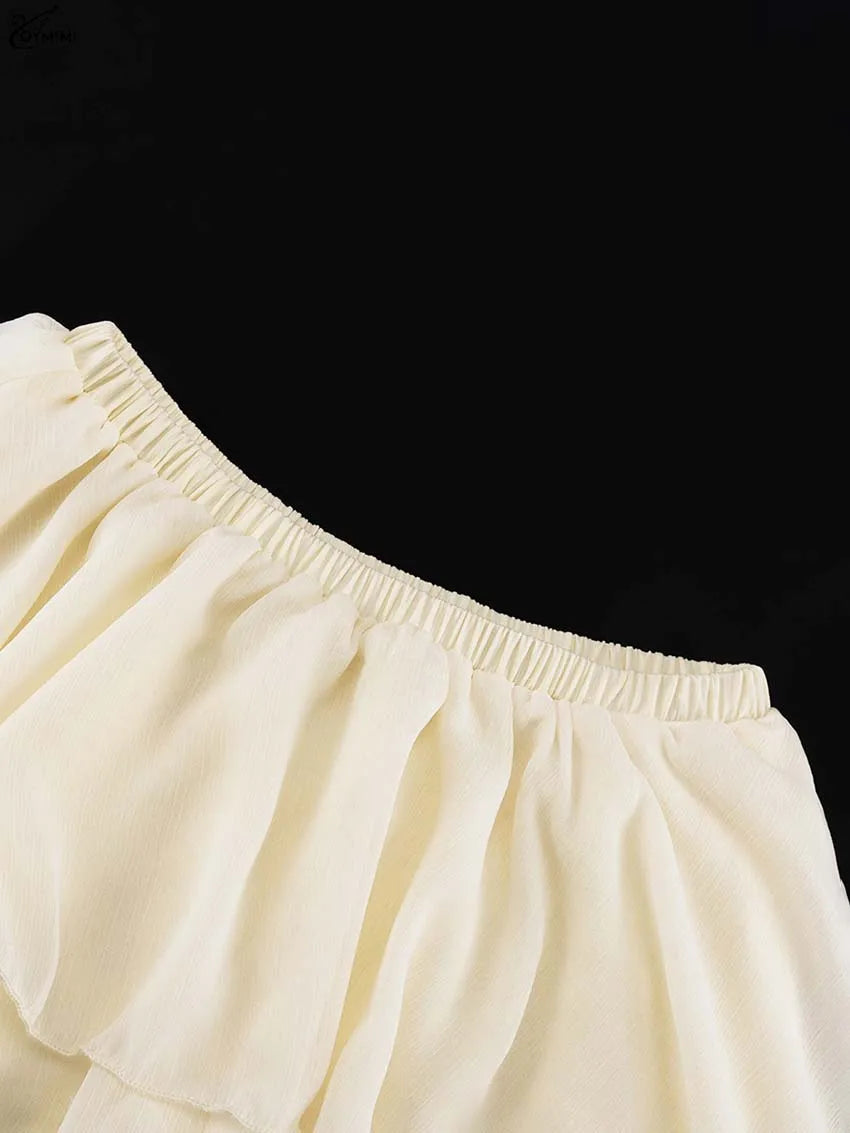 O.Y.MIMI Apricot Pleated Maxi Skirt – Elegant Floor-Length