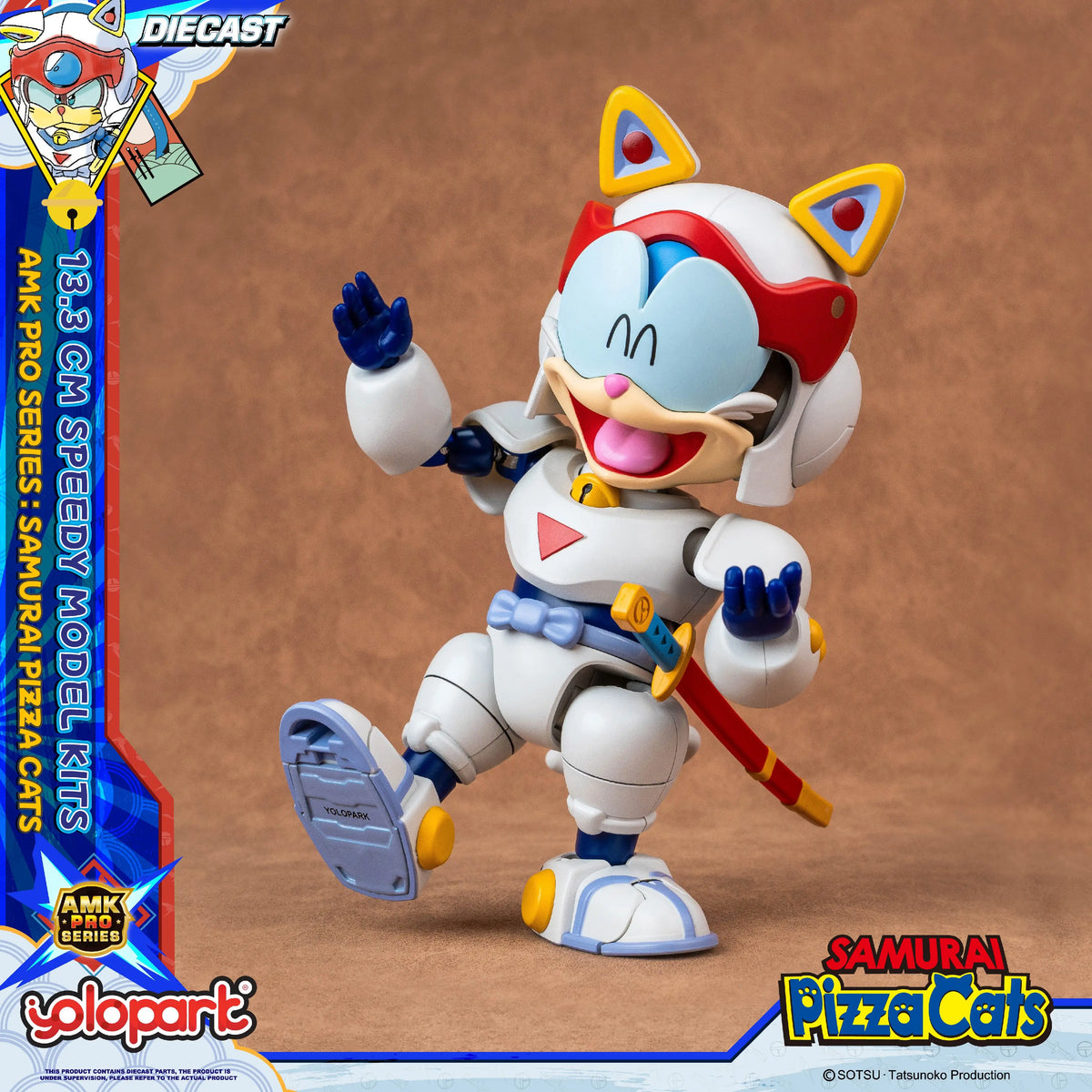 YOLOPARK 13.3cm Samurai Pizza Cats AMK PRO Series Speedy Model Kit TOY Gift For girl boy