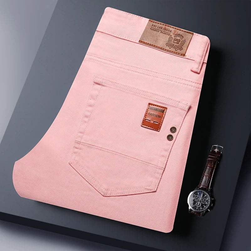 Men's Elastic Colorful Straight-Fit Jeans | Spring Autumn