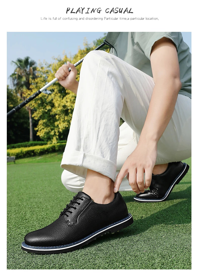 Golf Shoes For Men 2024 New White Professional Waterproof Non-slip Spikeless Outdoor Leisure Walking Training Golfer Sneakers