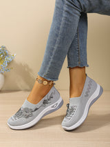 Comfort Women Closed Toe Mules Sandals Floral Embroidery Hollow Mesh Slip On Wedge Platform Lightweight Daily Walkin Lady Shoes