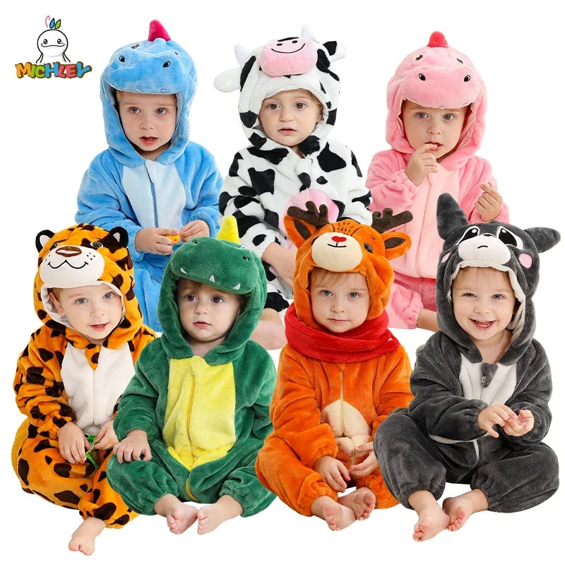 Plush Hooded Baby Winter Romper