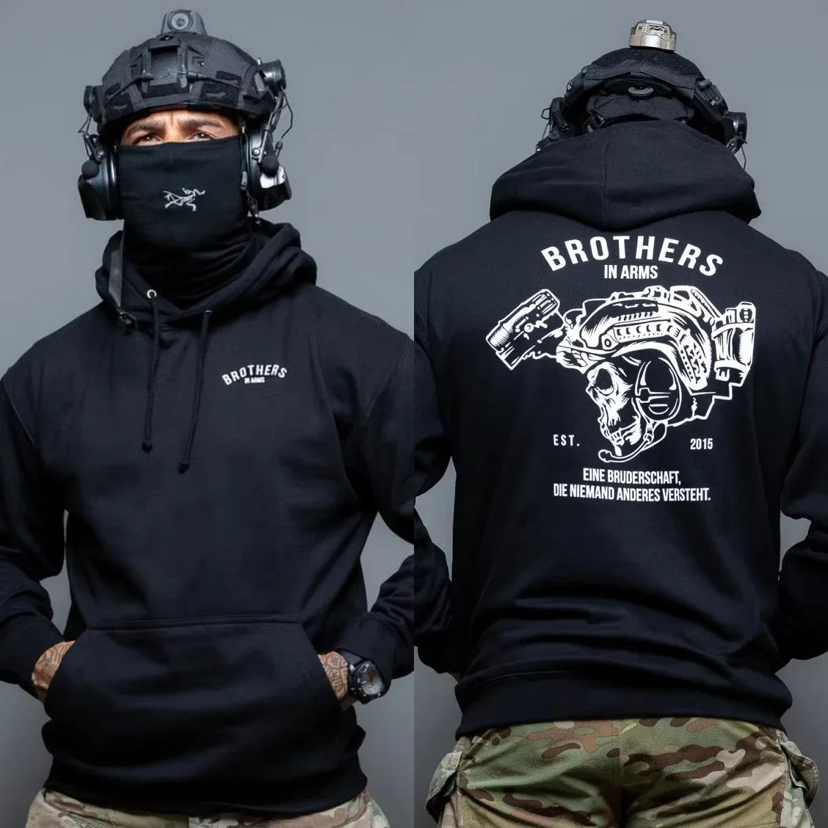 New Winter and Autumn Men's Hooded Sweatshirt with Brother's Battle Pattern Soft Casual Streetwear Daily Wear Sportswear Hoodie