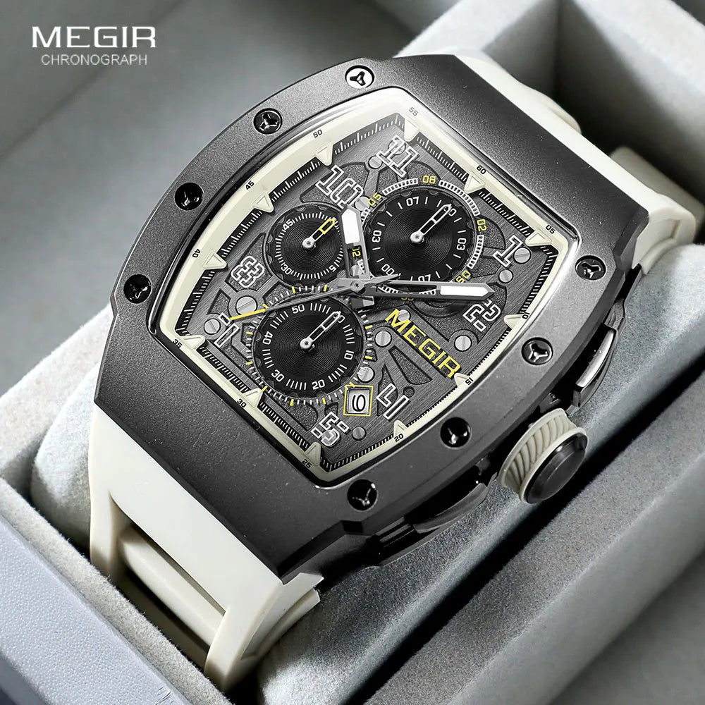 Men's Sport Chronograph: Stainless Steel Waterproof Quartz Watch