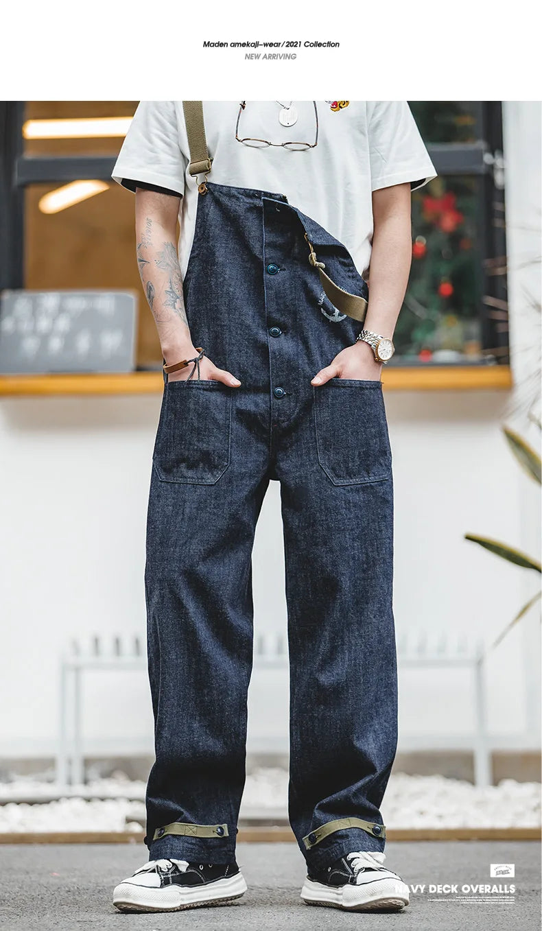 MADEN Vintage Denim Deck Strap Straight Leg Jeans – Men