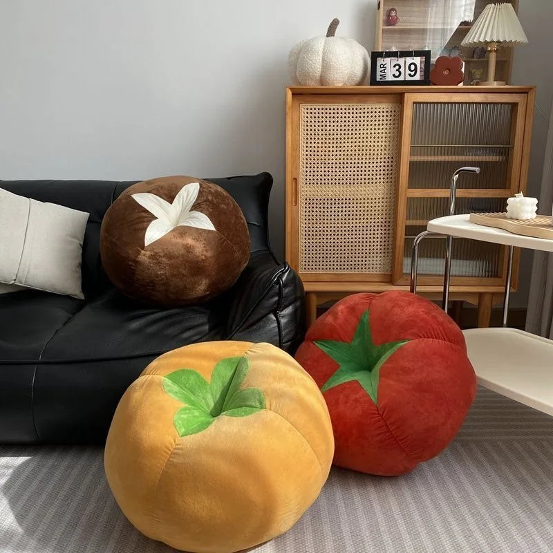 ins cute soft cute mushroom tomato futon cushion bed cushion doll throw pillow lazy living room sofa pillow