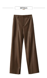 Minimalist Straight-Leg PU Leather Trousers