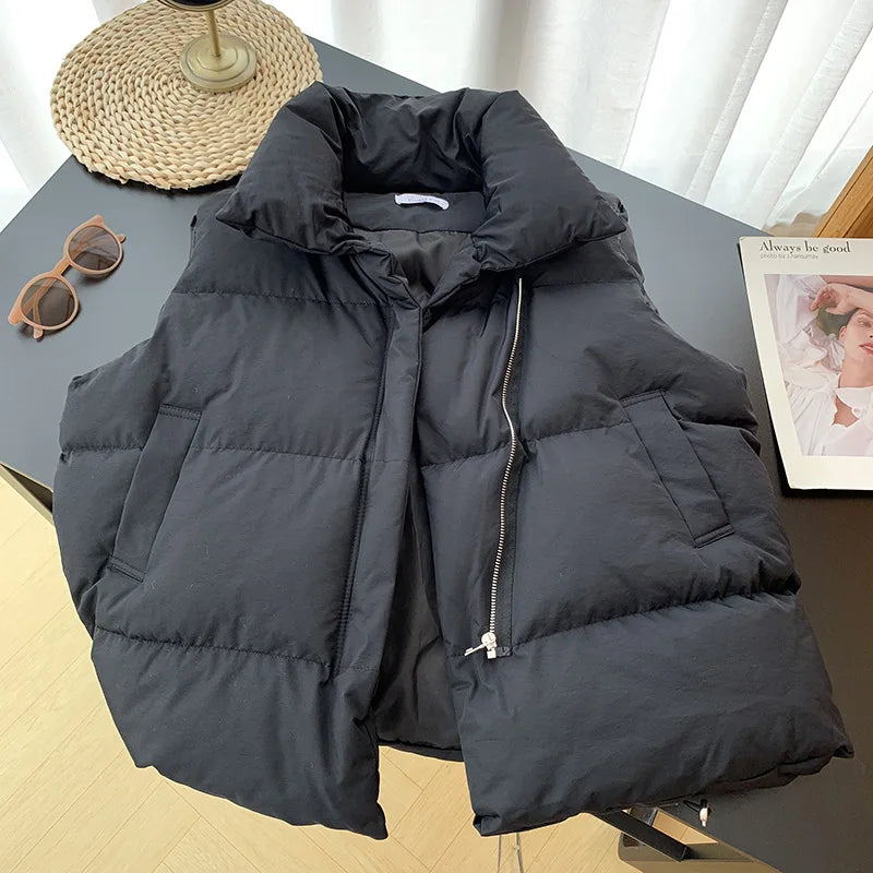 Quilted Cropped Puffer Vest