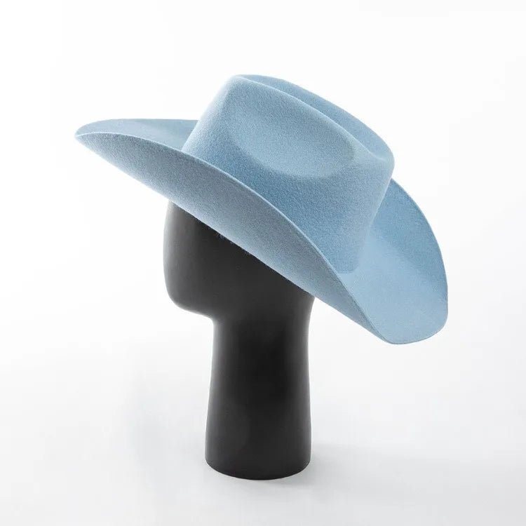 USPOP Wide Brim Wool Cowboy Hat – Unisex Felt Fedora
