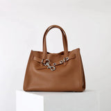 Luxury Brand Silver Buckle Women Bags Genuine Leather Handbags Women Shoulder Bags Cowhide Autumn Winter New Square Women Totes