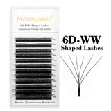 MASSCAKU 10cases/lot Lashes 8D W Shape Volume 12Rows Eyelash Extensions Volume Premade Fans Eyelash Super Soft Full Dense Lashes