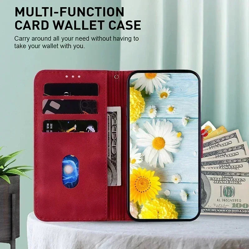 Motorola Moto Magnetic Faux Leather Wallet Phone Case