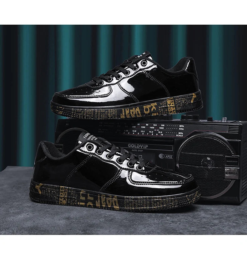 Men's Glitter Lace-Up Streetwear Sneakers