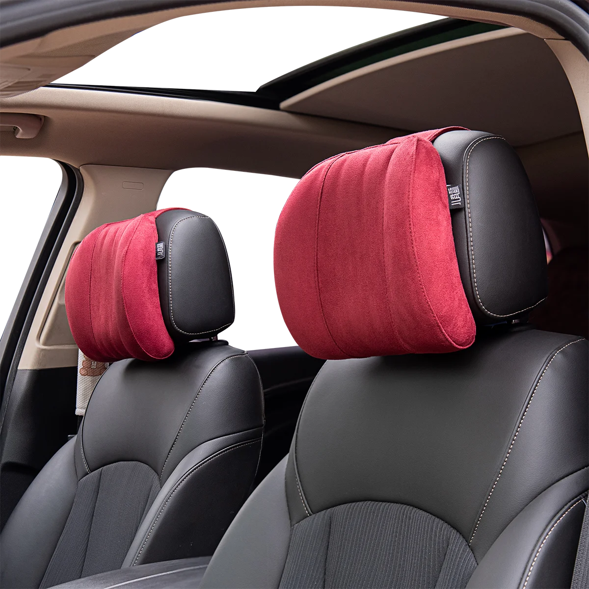 Forbell Car Headrest Pillow Suede Fabric Car Neck Pillow Car Seat Pillow Rest Headrest Memory Foam Headrest Car Accessories