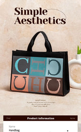CHCH Women's Tote Bag New Letter Eco friendly Large Capacity Handbag Mommy Shopping Bag 42 * 12 * 31cm