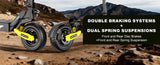 EOEOTWO 1200W Off Road Electric Scooter for Adults 48V Long Range E-Scooter 30MPH Fast Speed 11" Tubeless Tire Foldable Kick Scooter