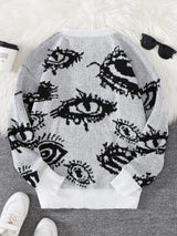 Men's Abstract Eye Jacquard Knit Sweater